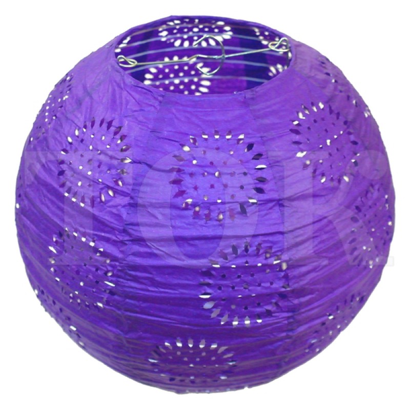 Бумажный фонарик с рисунком фиолетовый 25 см. 0924-12